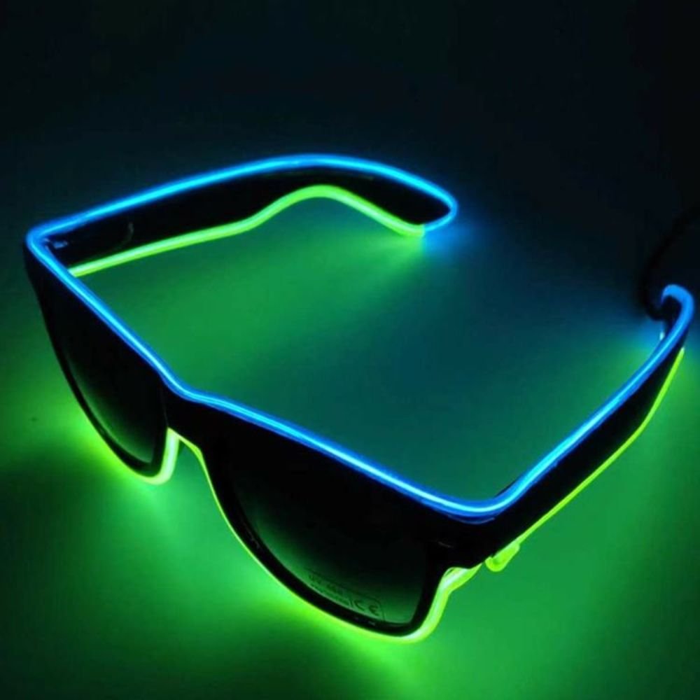 Glow in the Dark Multi-Color LED EL Wire Light-Up Glasses