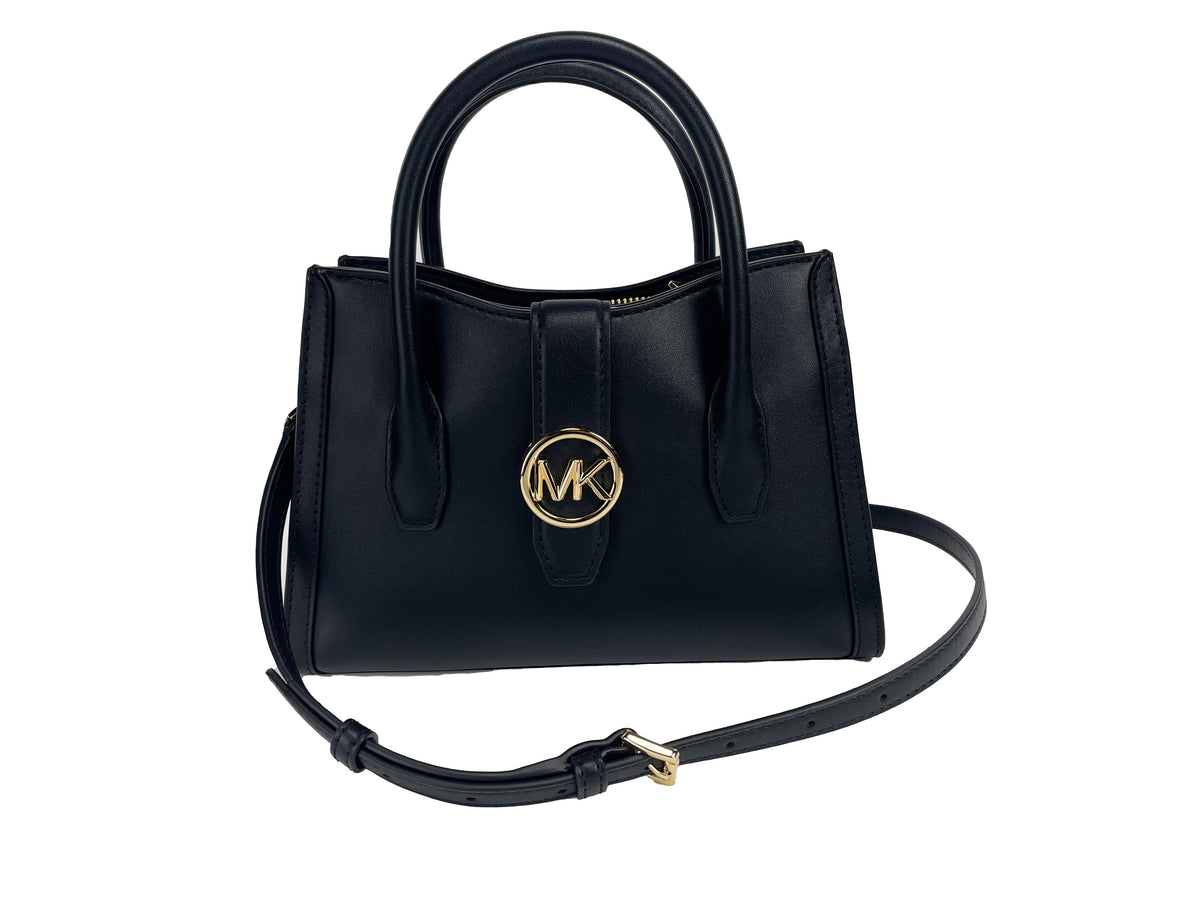 Michael Kors Gabby Small Black Leather Satchel Bag